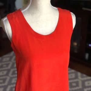 Orange Sleeveless Silk Sunny Leigh Blouse Tank